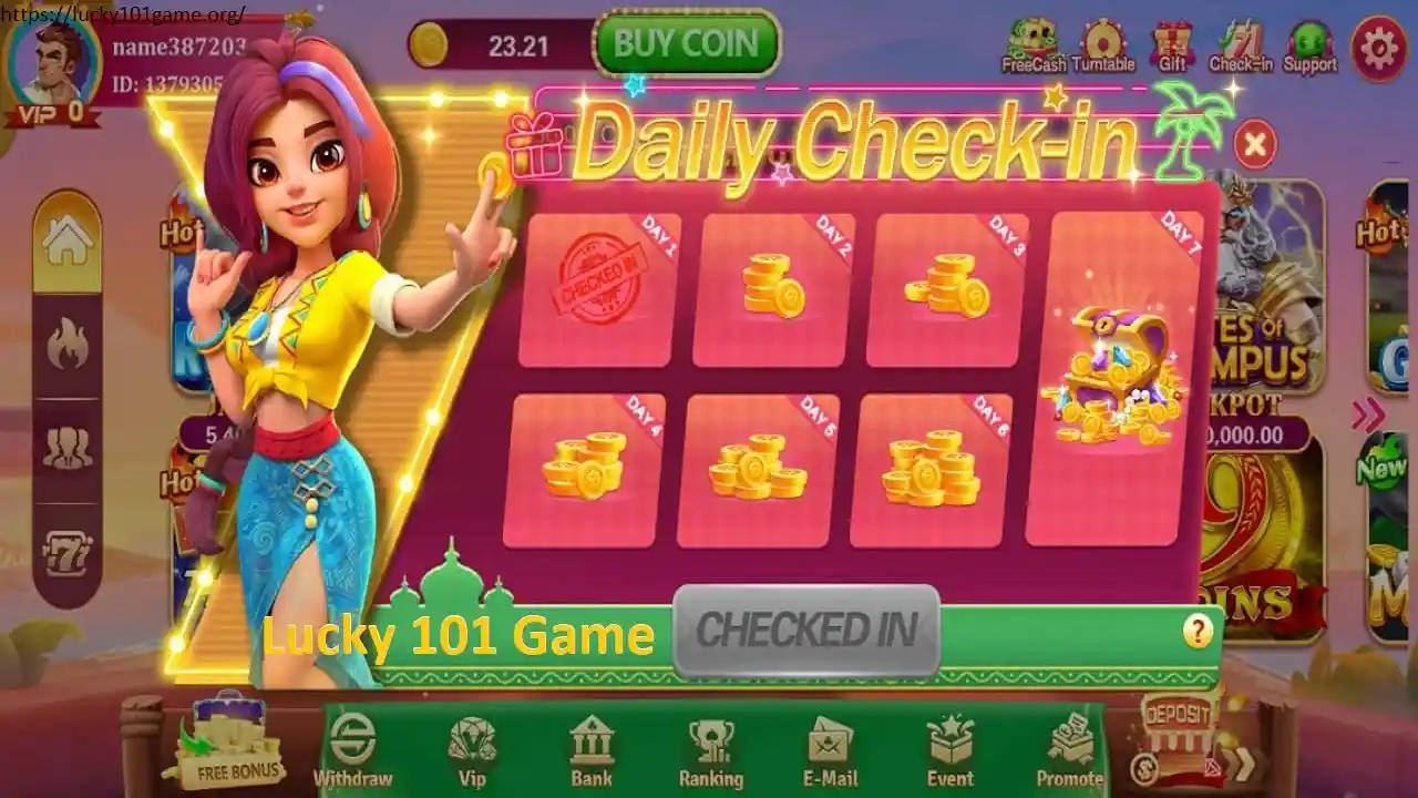 Lucky 101 Game Daily Check-in