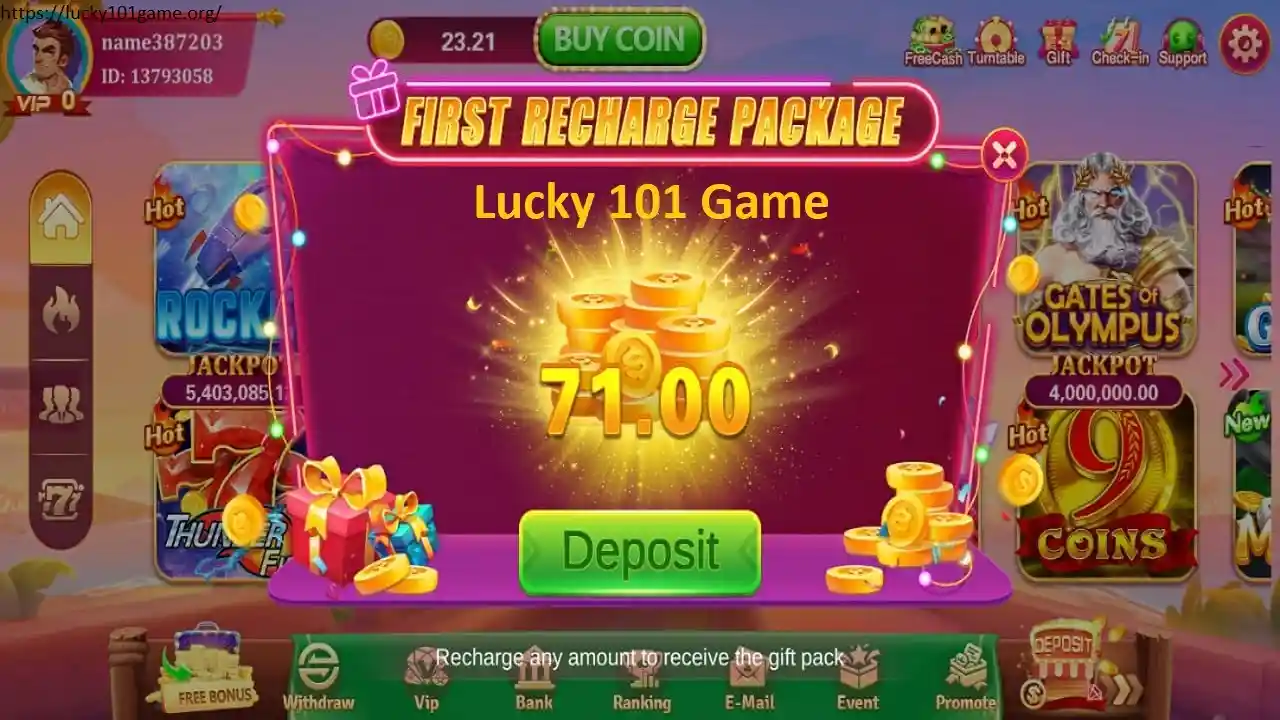 Lucky 101 Game First Recharge Package