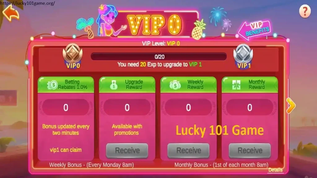 Lucky 101 Game VIP Rewards