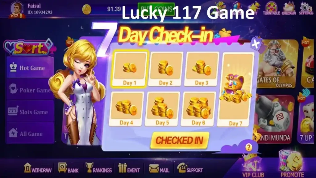 Lucky 117 Game Daily Check in